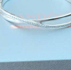 Retired Pandora Entwined Bangle Bracelet Sterling Silver